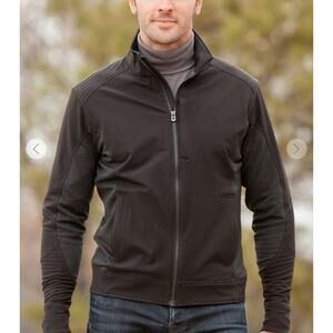 Kuhl Dfynce Jacket Mens Large Black Soft Shell Moto Full Zip Performance